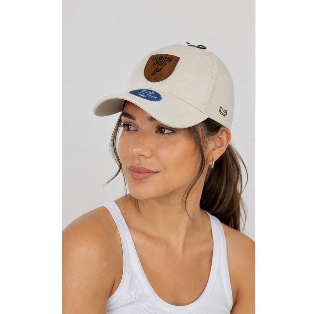 NBA San Antonio Spurs Ultra Game Snapback Hat Cream Faux Leather Cap 113-04